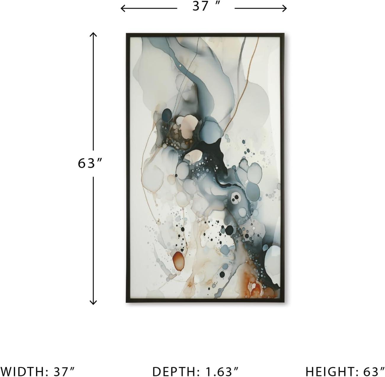 imageSignature Design by Ashley Foxenburg Abstract Framed Print Large Contemporary Decor with Acrylic Front Brown Frame Modern Artwork for Living Room or Dining Room Walls