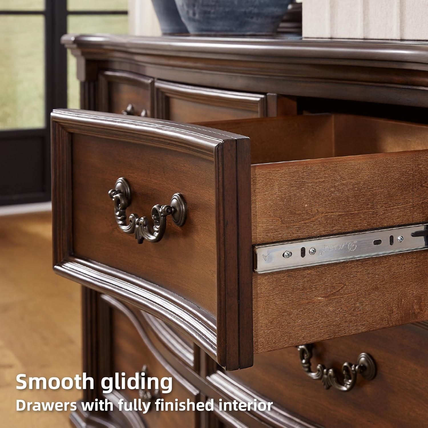 imageSignature Design by Ashley Lavinton Traditional Chest with 5 SmoothGliding Drawers Metal Drawer Pulls Wood Cherry Brown Finish 3538 W x 1788 D x 51 H