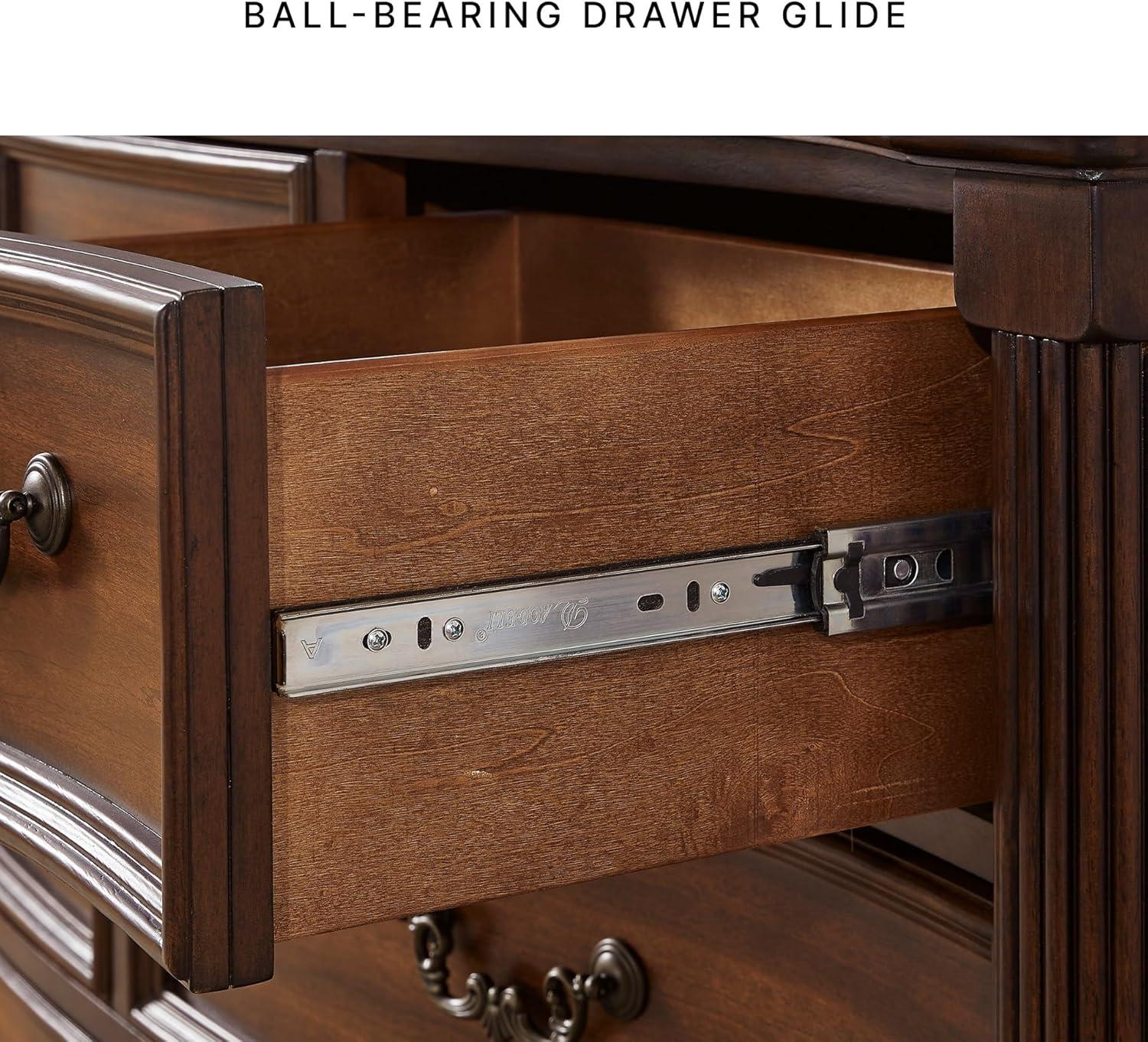 imageSignature Design by Ashley Lavinton Traditional Chest with 5 SmoothGliding Drawers Metal Drawer Pulls Wood Cherry Brown Finish 3538 W x 1788 D x 51 H