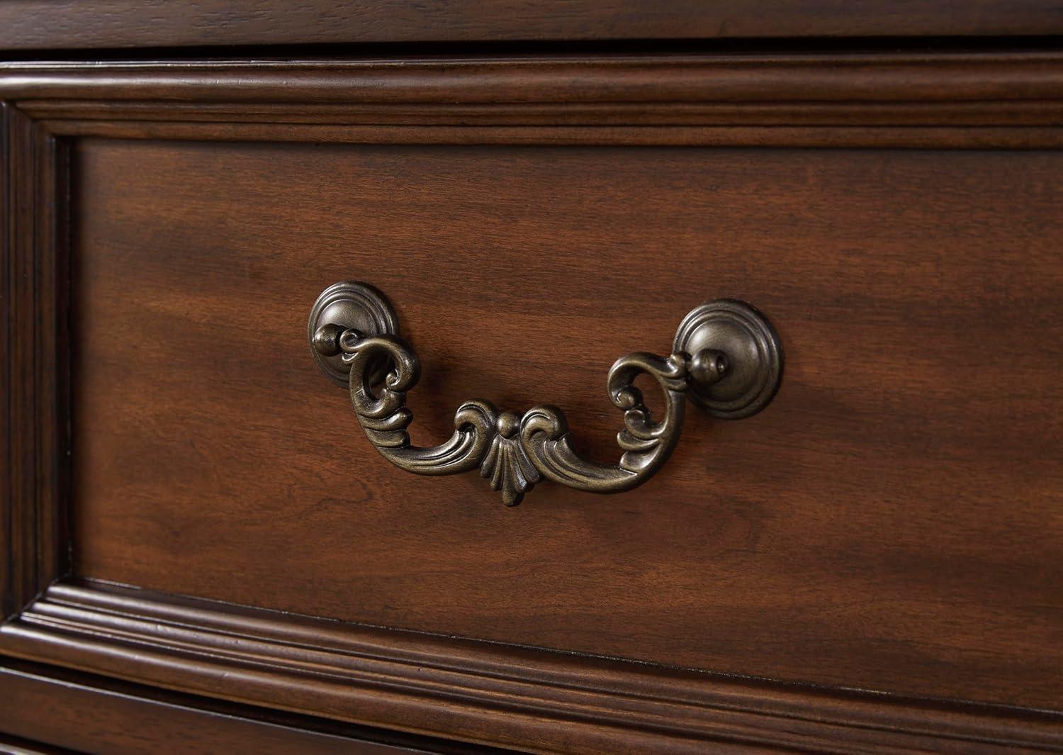 imageSignature Design by Ashley Lavinton Traditional Chest with 5 SmoothGliding Drawers Metal Drawer Pulls Wood Cherry Brown Finish 3538 W x 1788 D x 51 H