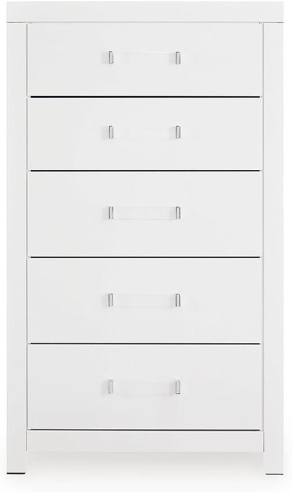 imageSignature Design by Ashley Marzoni Contemporary 5Drawer Chest with Safety Stop White