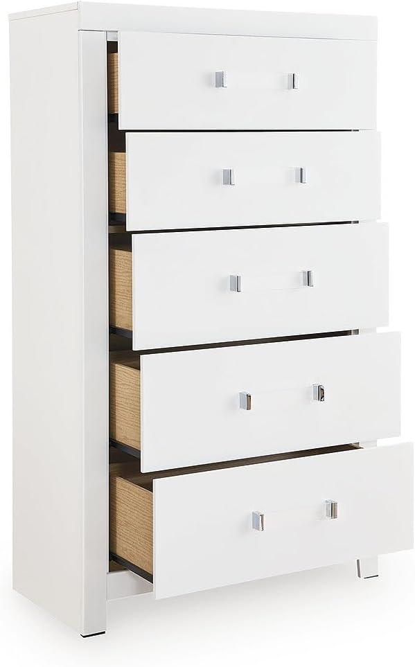 imageSignature Design by Ashley Marzoni Contemporary 5Drawer Chest with Safety Stop White