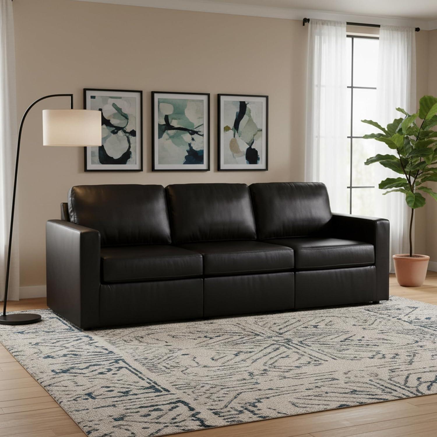 imageSignature Design by Ashley Modmax II Sectionals 3Piece Sectional Sofa Top Grain Leather Match Modular Seating for Living Rooms 108 W x 38 D x 36 H