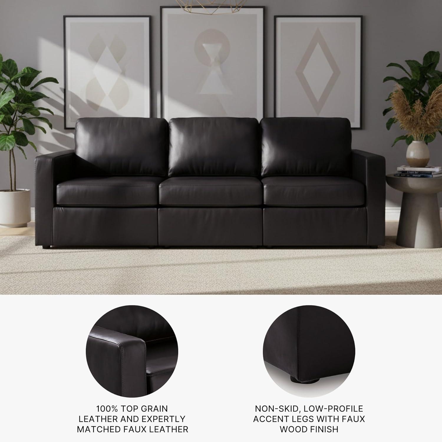 imageSignature Design by Ashley Modmax II Sectionals 3Piece Sectional Sofa Top Grain Leather Match Modular Seating for Living Rooms 108 W x 38 D x 36 H
