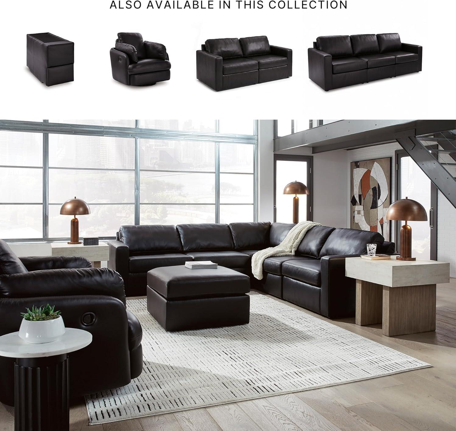 imageSignature Design by Ashley Modmax II Sectionals 3Piece Sectional Sofa Top Grain Leather Match Modular Seating for Living Rooms 108 W x 38 D x 36 H
