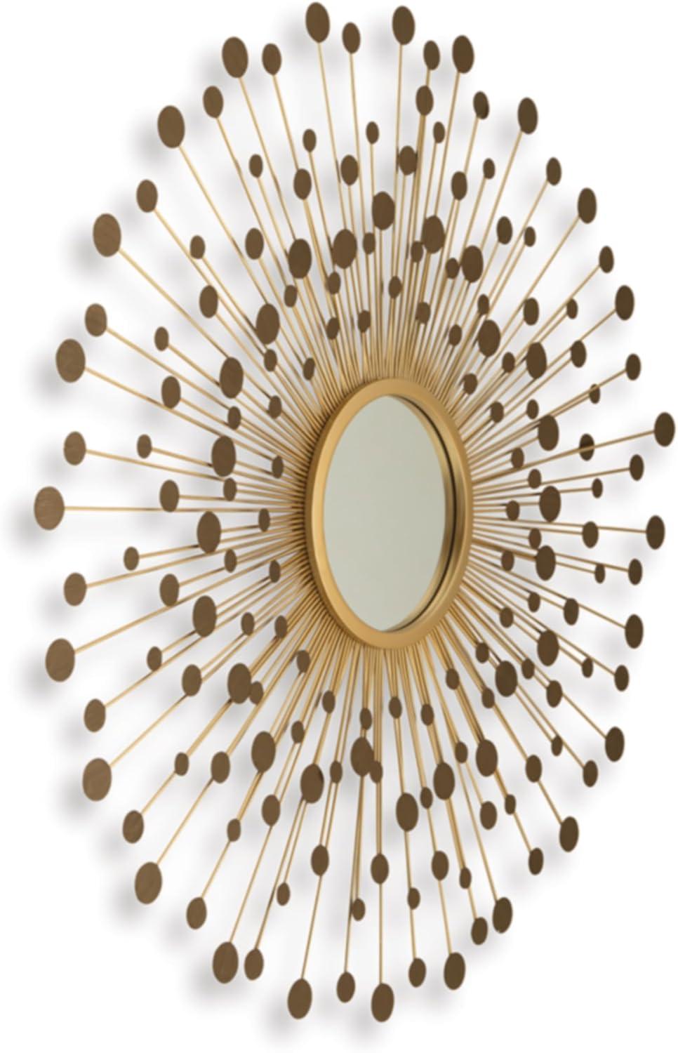 imageSignature Design by Ashley Morwenna Contemporary Round Accent Mirror Keyhole Bracket for Hanging Metal Frame 36 W x 088 D x 36 H Bronze and Gold