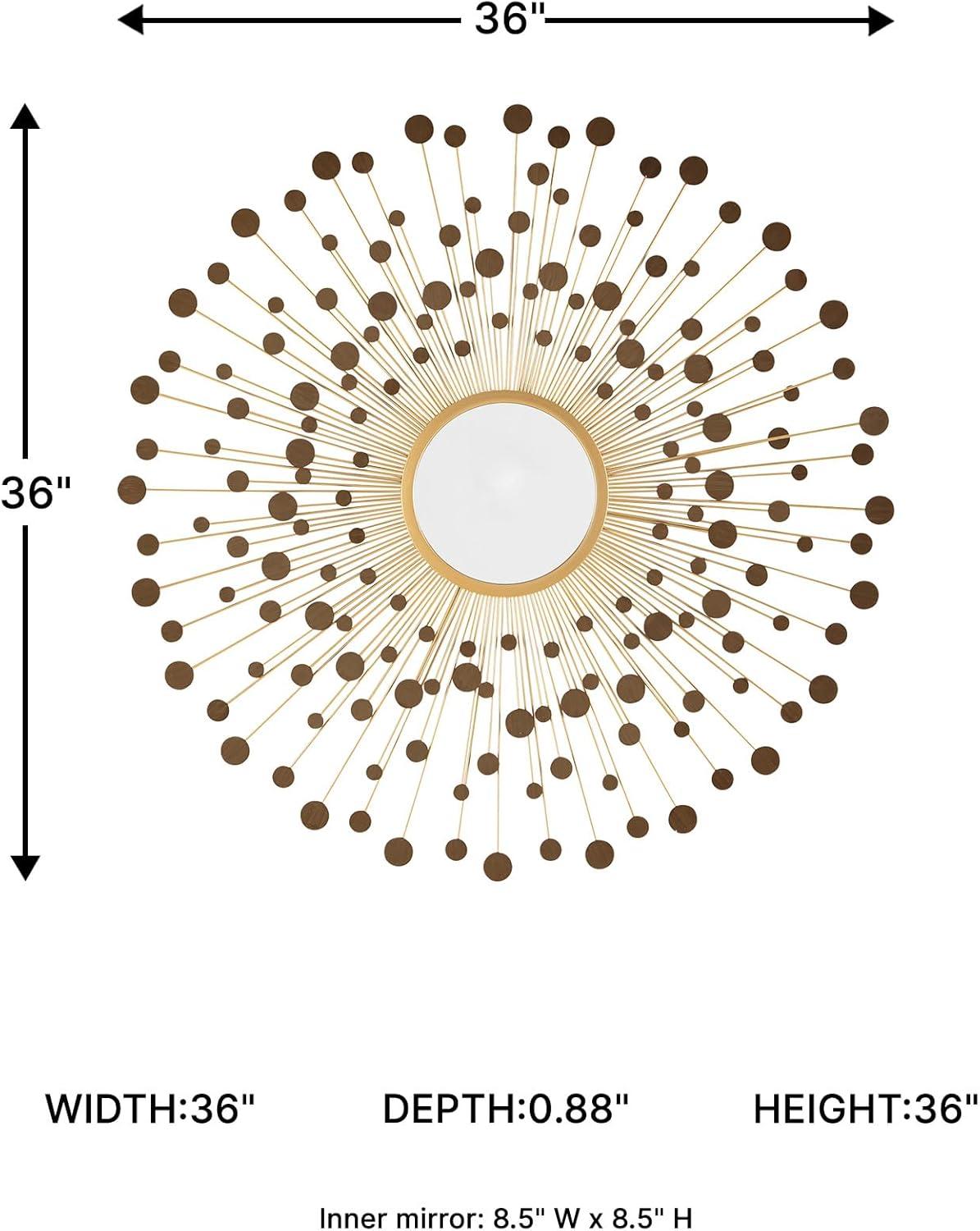 imageSignature Design by Ashley Morwenna Contemporary Round Accent Mirror Keyhole Bracket for Hanging Metal Frame 36 W x 088 D x 36 H Bronze and Gold