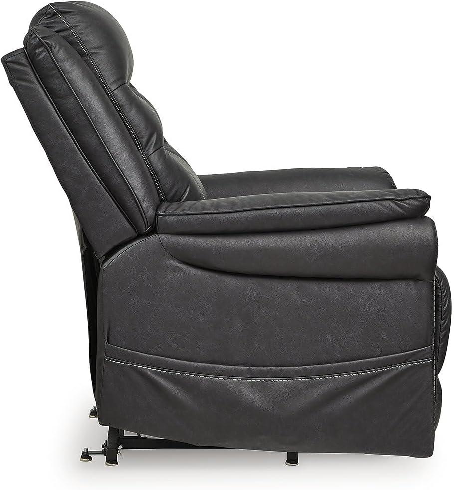imageSignature Design by Ashley Oatman Recliner Chair Power Lift with Heat and Massage Faux Leather Upholstery OneTouch Control and USB Charging for Everyday Living Room Comfort