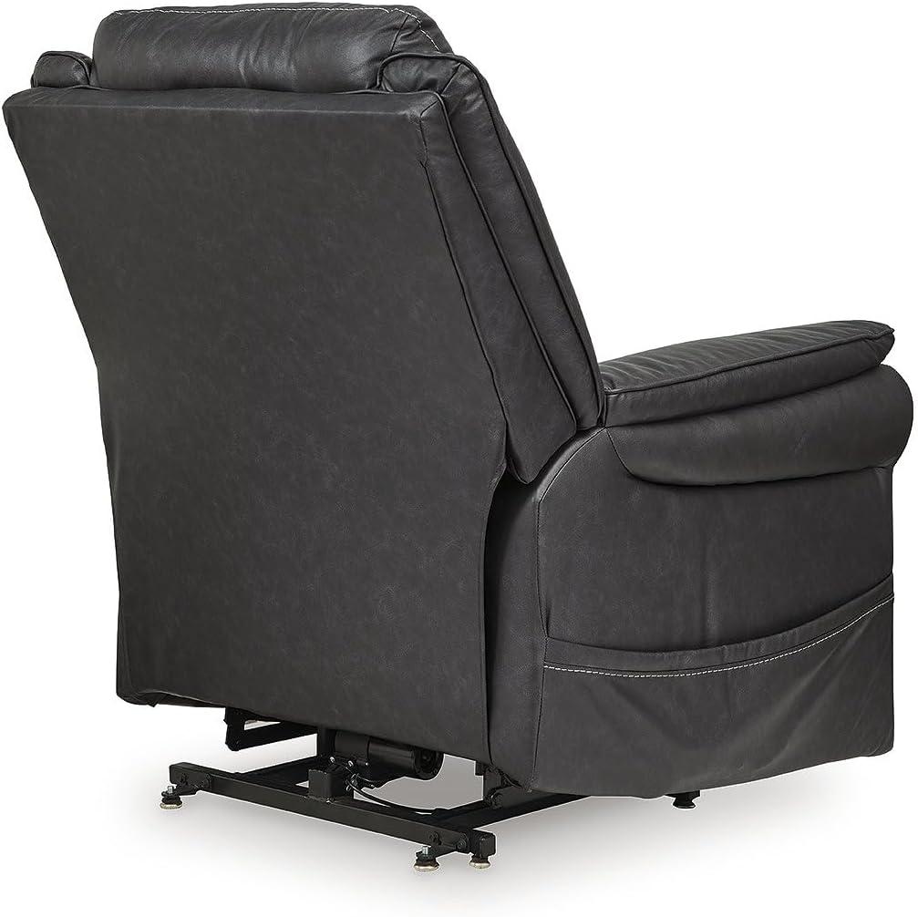 imageSignature Design by Ashley Oatman Recliner Chair Power Lift with Heat and Massage Faux Leather Upholstery OneTouch Control and USB Charging for Everyday Living Room Comfort
