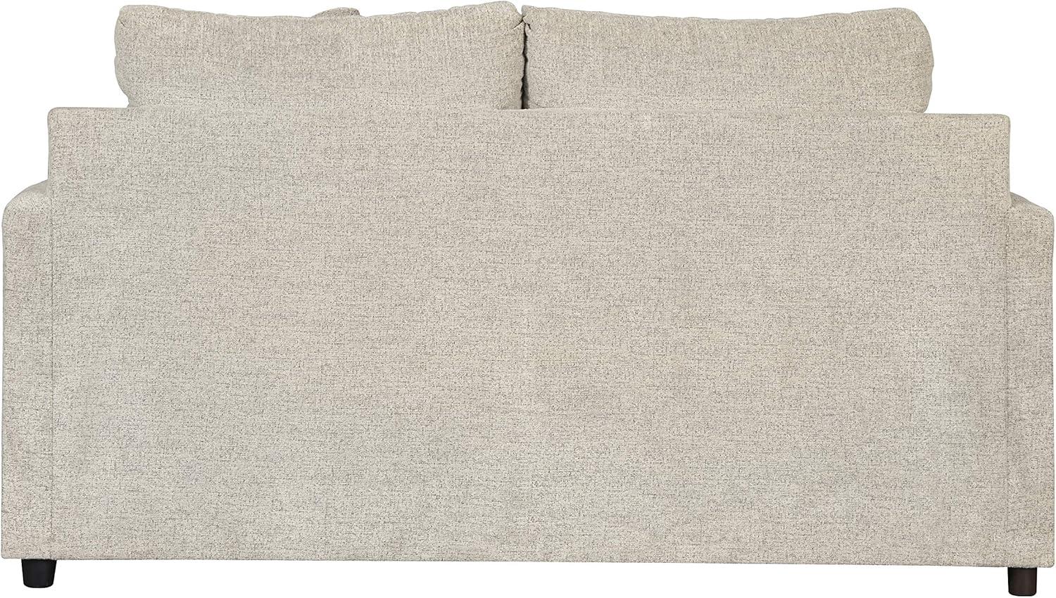imageSignature Design by Ashley Soletren Contemporary Chenille Loveseat with 2 Accent Pillows OffWhite amp Soletren Contemporary Chenille Oversized Ottoman OffWhite