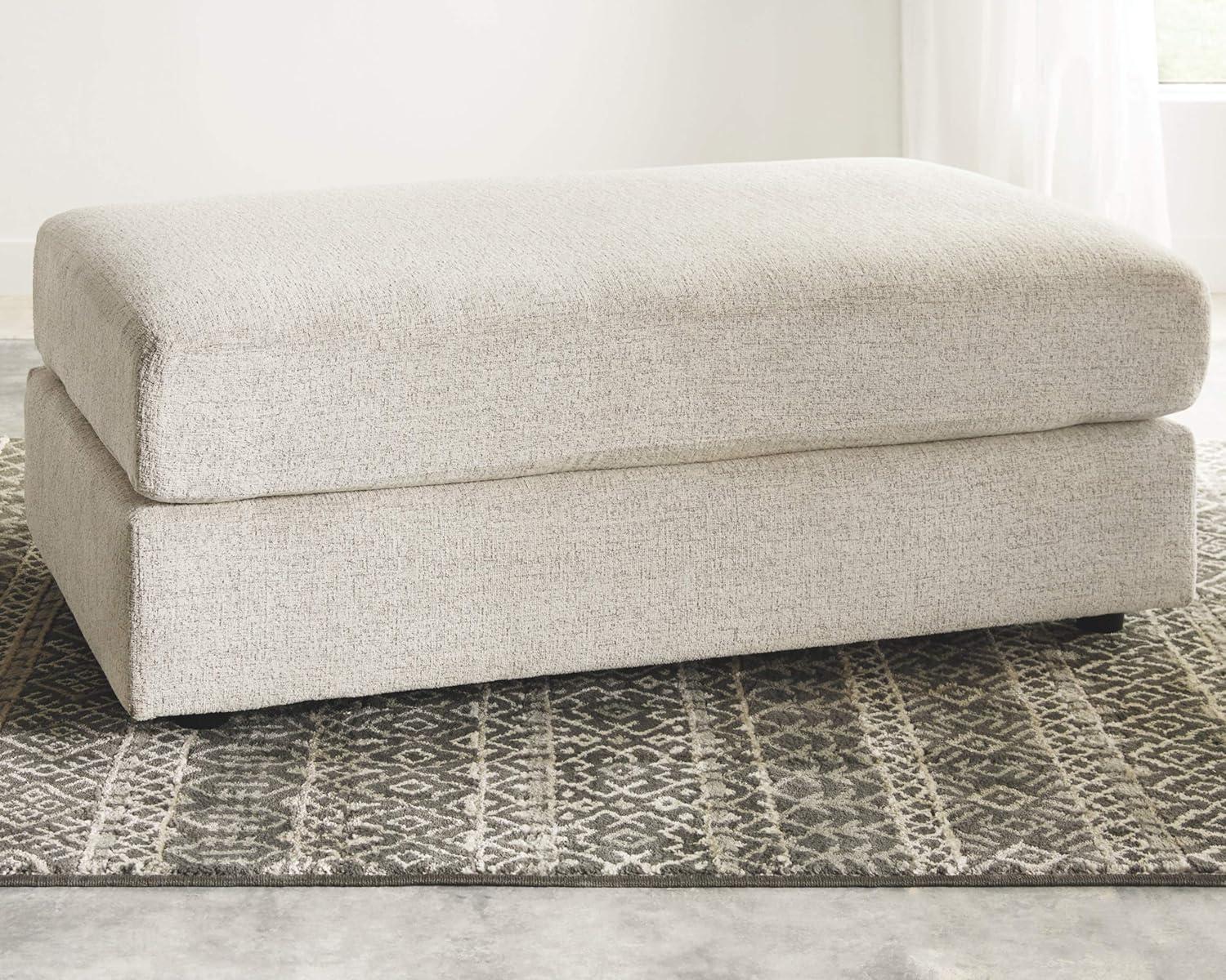 imageSignature Design by Ashley Soletren Contemporary Chenille Loveseat with 2 Accent Pillows OffWhite amp Soletren Contemporary Chenille Oversized Ottoman OffWhite
