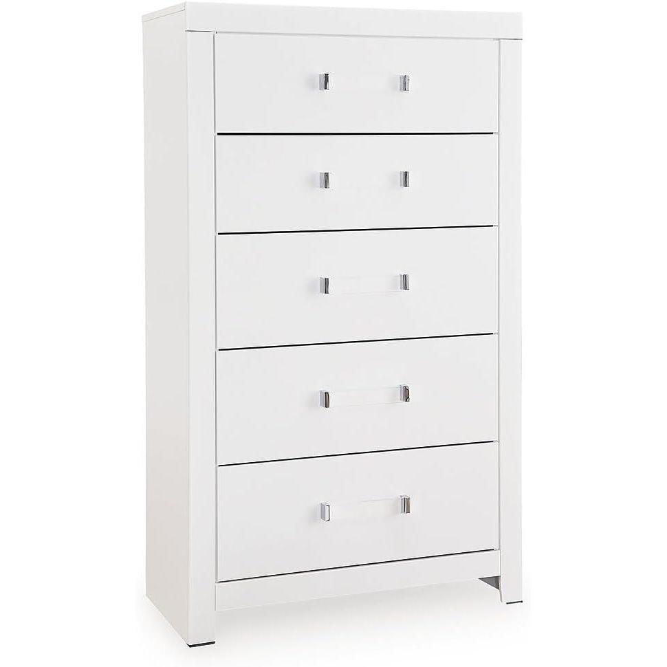 imageSignature Design by Ashley Marzoni Contemporary 5Drawer Chest with Safety Stop White