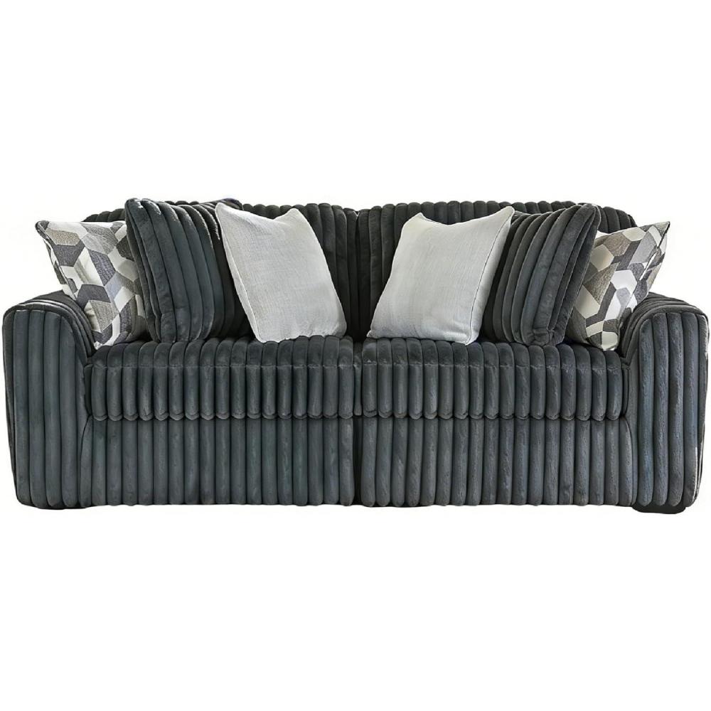 imageSignature Design by Ashley MidnightMadness Sectional Sofa with Soft Jumbo Corduroy Comfort HighResiliency Seating for Living Room SofaUse 92 W x 41 D x 40 H