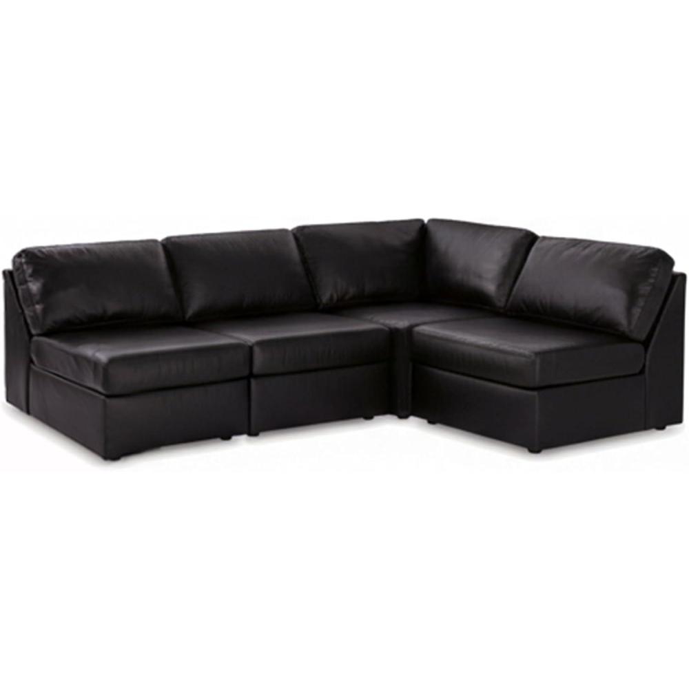 imageSignature Design by Ashley Modmax II Sectional Sofa Modular Desugn Top Grain Leather Seating Contemporary Sectionals for Living Room Seating for Flexible Everyday Lounging Black