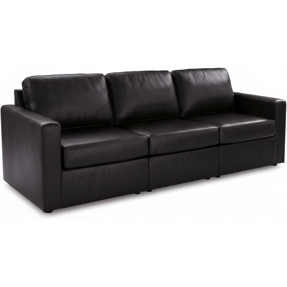 imageSignature Design by Ashley Modmax II Sectionals 3Piece Sectional Sofa Top Grain Leather Match Modular Seating for Living Rooms 108 W x 38 D x 36 H