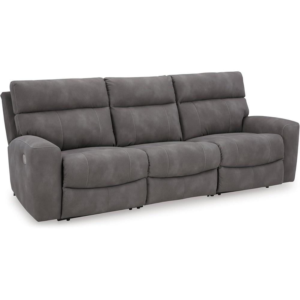 imageSignature Design by Ashley NextGen Durapella Power Reclining Modular Sectional Sofa with Adjustable Headrests EasyClean Faux Leather Living Room Seating 106 W x 42 D x 41 H