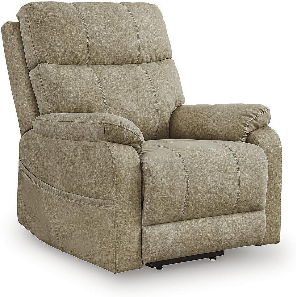 imageSignature Design by Ashley NextGen Durapella Recliner Chair Power Lift with EasyClean Faux Leather Dual Motor Control for Custom Comfort and Everyday Living Room Use