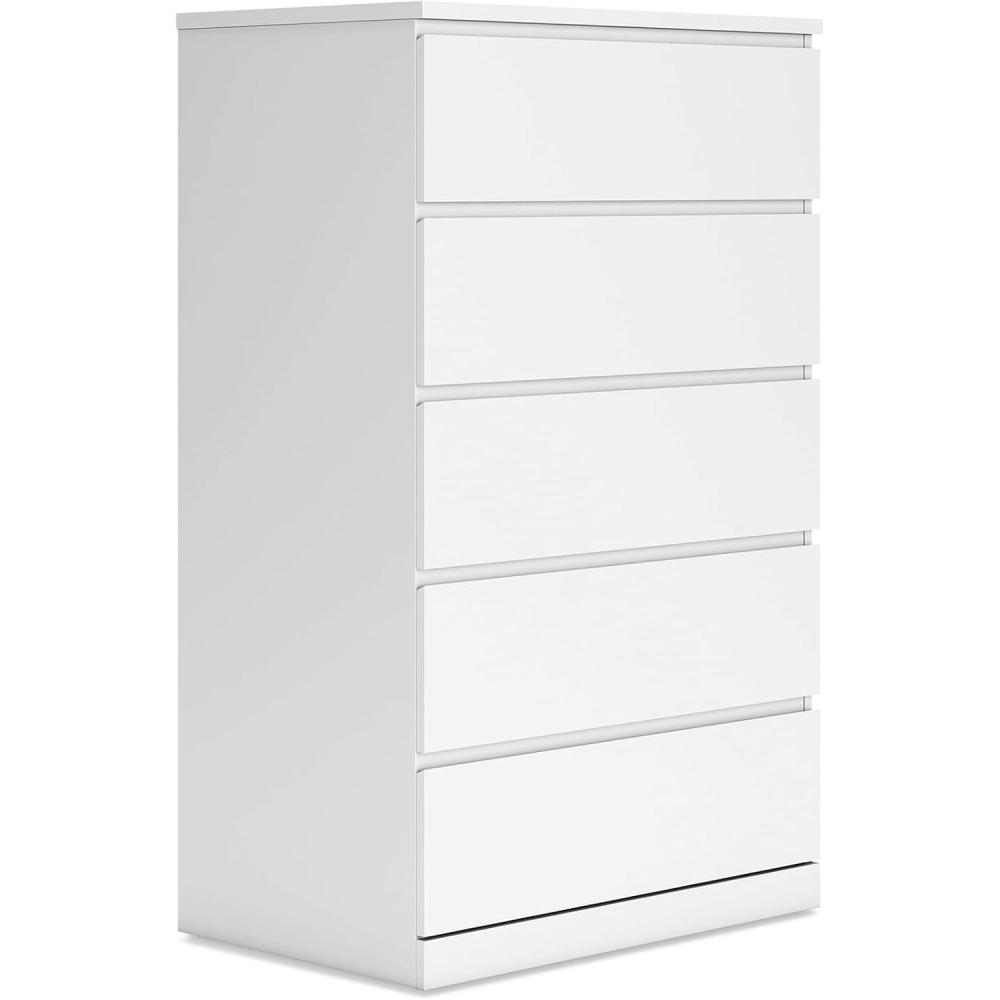 imageSignature Design by Ashley Onita Modern Dresser Chest with 5 SmoothGliding Drawers Meets ASTM International Safety Standards White 2988 W x 1929 D x 5232 HWhite