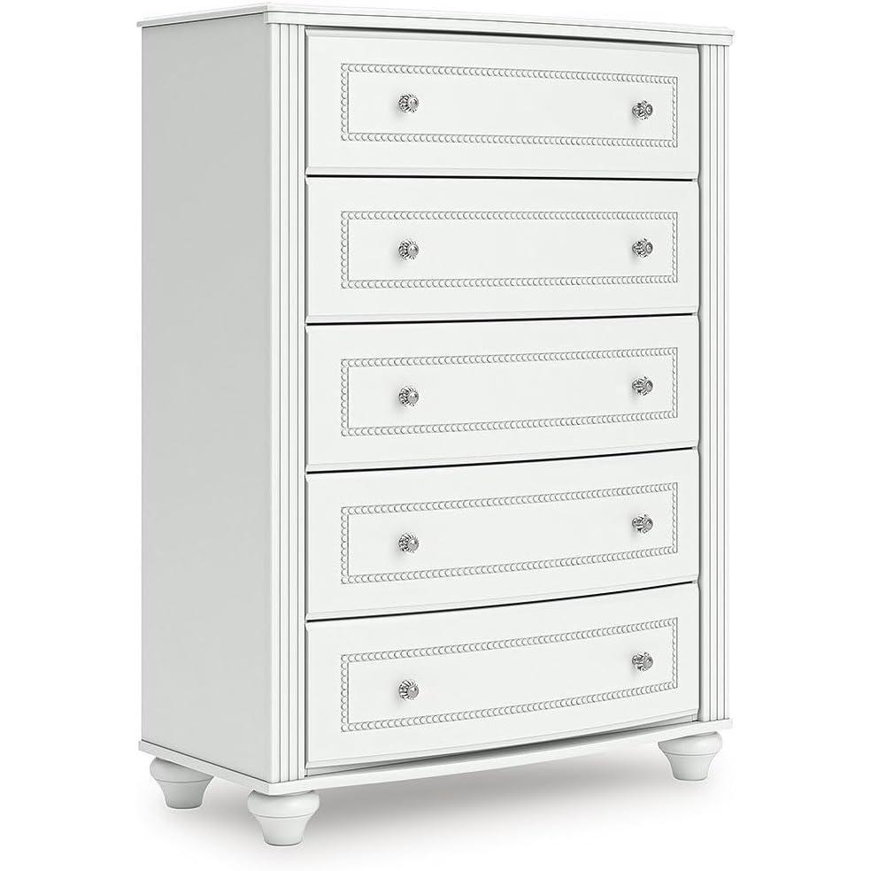 imageSignature Design by Ashley Trindura Traditional 5Drawer Chest with Safety Stop and Anti Tipping White