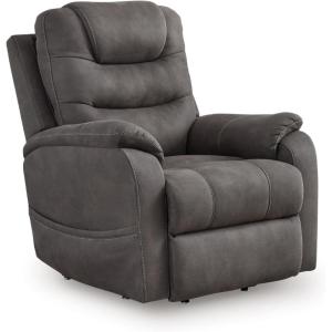 Signature Design By Ashley Snowfield Recliner Chair, Power Lift with Heat and Massage, Faux Leather Upholstery, Easy View Adjustable Headrest, USB Charging, Living Room Comfort