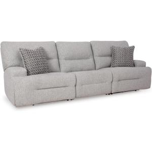 Signature Design by Ashley Acklen Place Sectionals, Modular Power Reclining Sectional Sofa with Adjustable Headrests, Next‑Gen Nuvella Performance Fabric Seating for Living Room Comfort(Light Gray)