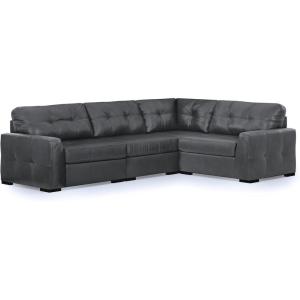 Signature Design by Ashley Brindley Pier Sectional Sofa, L Shaped Modular Leather Seating with Tufted Detailing and Platform Support for Living Room Comfort, 128″ W