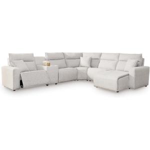 Signature Design by Ashley Modmax II Power Reclining Sectional Couch with Chaise and Console, Modular Performance Fabric, Contemporary Living Room Sectionals