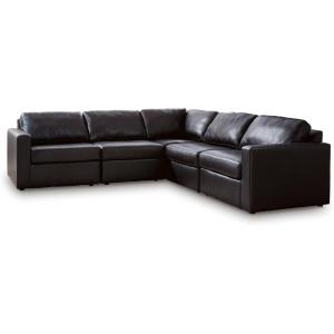 Signature Design by Ashley Modmax II Sectional Sofa, Modular Design, Top Grain Leather, Contemporary Sectionals for Living Room Seating for Flexible Layouts, Black, 108″ W x 108″ D