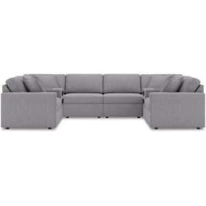 Signature Design by Ashley Modmax Sectionals, Modular Design, Performance Fabric Seating with Audio Consoles, Easy‑Clean Living Room Sectional Sofa for Everyday Entertainment, Gray