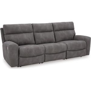 Signature Design by Ashley Next‑Gen Durapella Power Reclining Modular Sectional Sofa with Adjustable Headrests, Easy‑Clean Faux Leather Living Room Seating, 106″ W x 42″ D x 41″ H