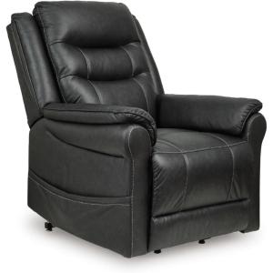 Signature Design by Ashley Oatman Recliner Chair, Power Lift with Heat and Massage, Faux Leather Upholstery, One‑Touch Control and USB Charging for Everyday Living Room Comfort