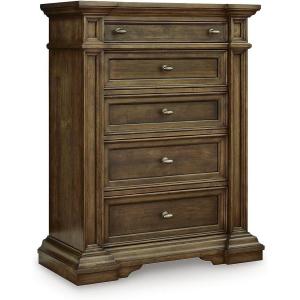Signature Design by Ashley Thoridan Traditional 5-Drawer Chest with Safety Stop and Anti -Tipping, Dark Brown
