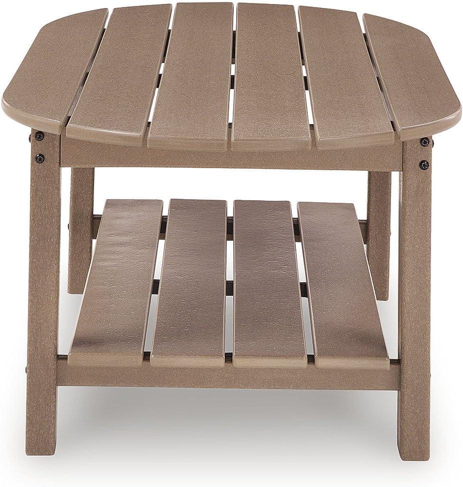 imageSignature Design by Ashley Cliffs Beach Outdoor Coffee Table with WeatherResistant MEGATUFF HDPE Slatted Top Patio and Poolside Seating Areas 48 W x 2625 D x 18 H