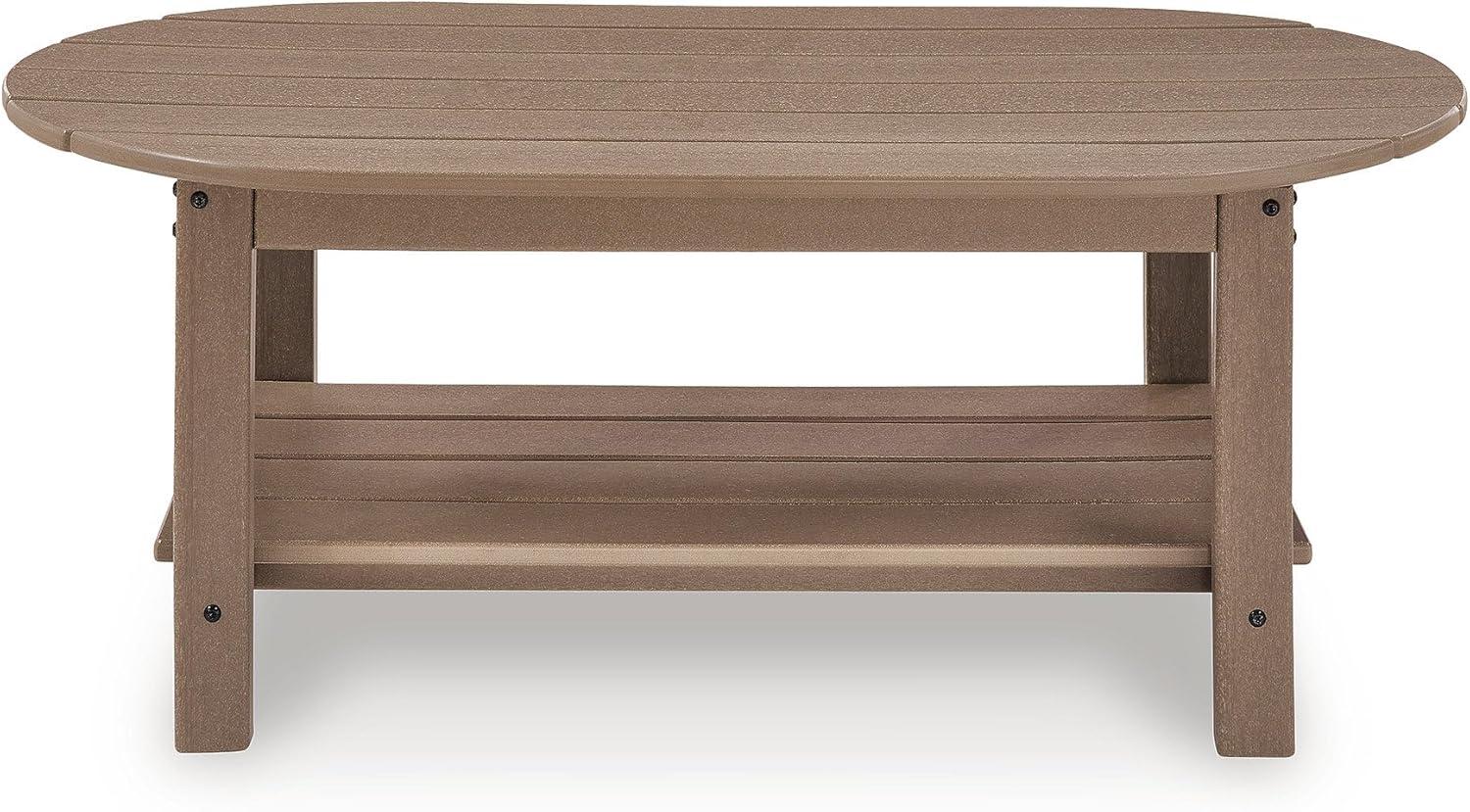 imageSignature Design by Ashley Cliffs Beach Outdoor Coffee Table with WeatherResistant MEGATUFF HDPE Slatted Top Patio and Poolside Seating Areas 48 W x 2625 D x 18 H