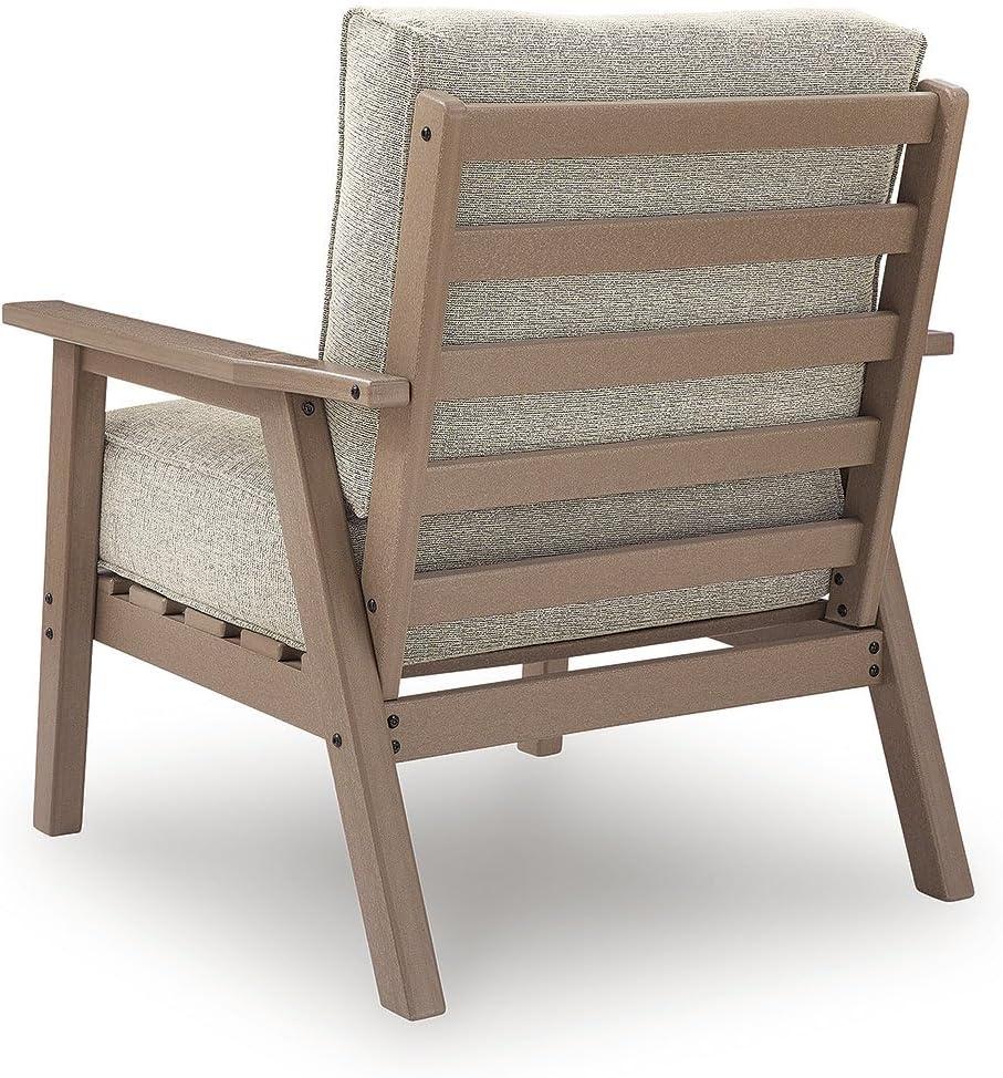 imageSignature Design by Ashley Cliffs Beach Outdoor Lounge Chair with MEGATUFF HDPE WoodLook Frame Nuvella Cushions WeatherResistant Patio Seating for Backyard Deck Set of 2