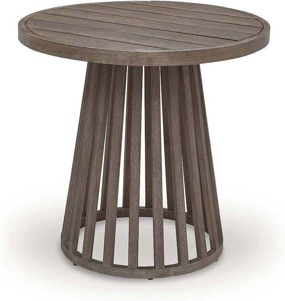imageSignature Design by Ashley Cool Days Contemporary UV Resistant Outdoor Chairs with Cushions and Table Set Set of 3 Beige amp Dark Brown