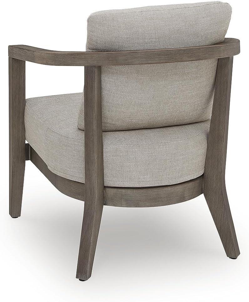 imageSignature Design by Ashley Cool Days Contemporary UV Resistant Outdoor Chairs with Cushions and Table Set Set of 3 Beige amp Dark Brown