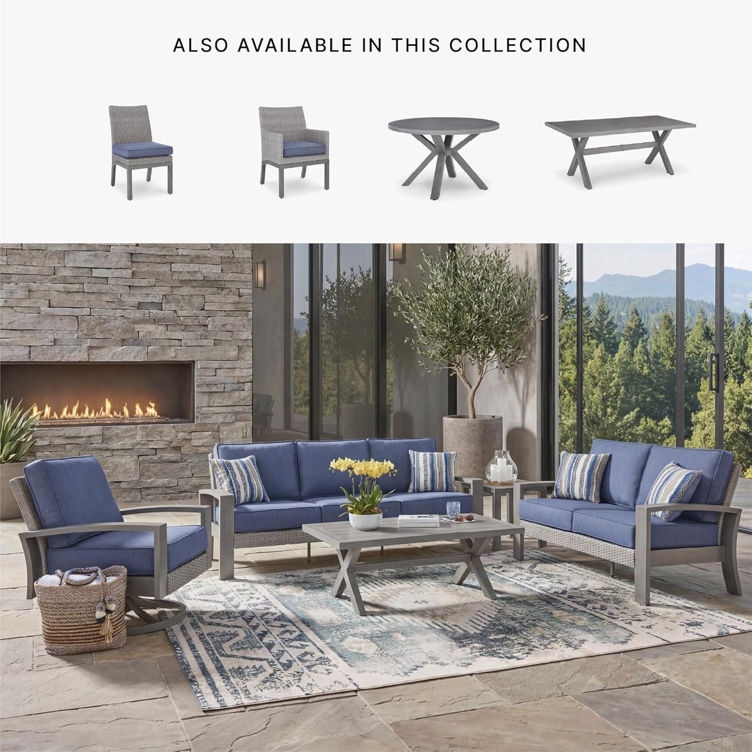 imageSignature Design by Ashley Dillon Beach Durable Outdoor Side Table AllWeather Aluminum Frame for LowMaintenance Patio Backyard or Poolside Living Gray