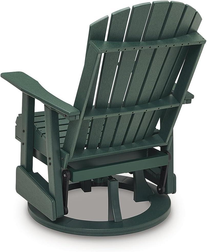 imageSignature Design by Ashley Hyland Wave Outdoor Chair 360Degree Swivel Glider MEGATUFF HDPE AdirondackInspired Lounger Design for Patio and Porch Green