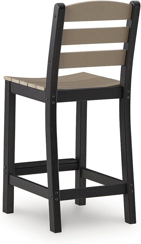 imageSignature Design by Ashley Moondance Contemporary Outdoor Weather Resistant Counter Table and 2 Bar Stools Set of 3 Black amp Light Brown