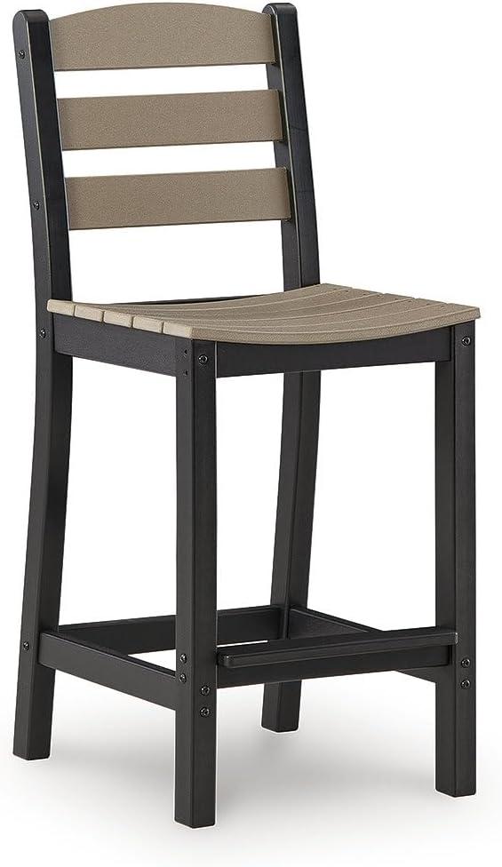 imageSignature Design by Ashley Moondance Contemporary Outdoor Weather Resistant Counter Table and 2 Bar Stools Set of 3 Black amp Light Brown
