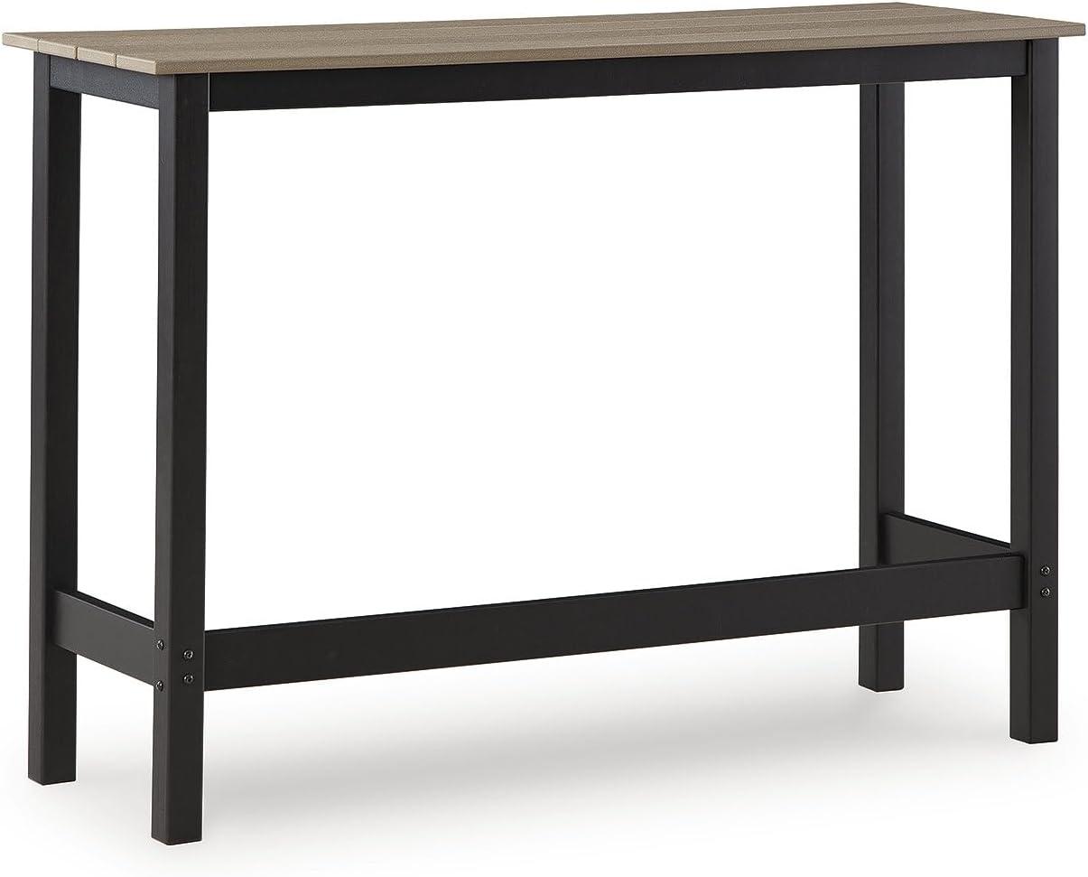imageSignature Design by Ashley Moondance Contemporary Outdoor Weather Resistant Counter Table and 2 Bar Stools Set of 3 Black amp Light Brown