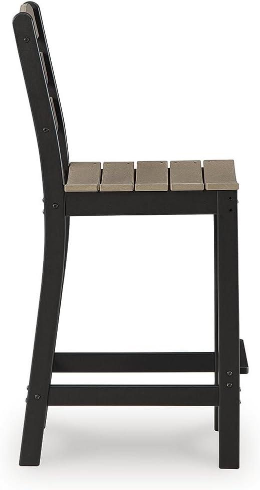 imageSignature Design by Ashley Moondance Contemporary Outdoor Weather Resistant Counter Table and 2 Bar Stools Set of 3 Black amp Light Brown