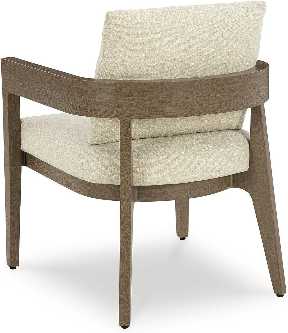 imageSignature Design by Ashley Serene Bay Outdoor Dining Chair Set of 2 WoodLook PowderCoated Aluminum with Nuvella Cushions for Patio Deck and Garden