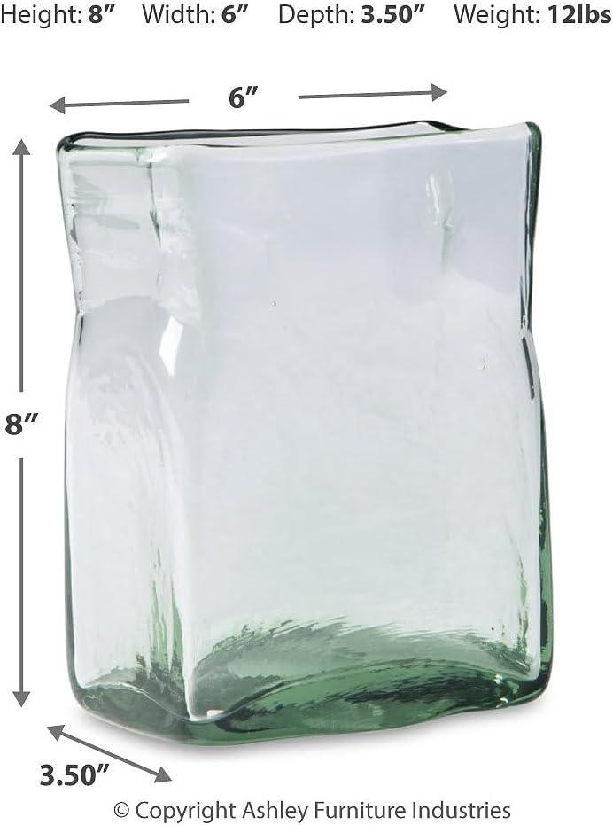 imageSignature Design by Ashley Taylow Casual IndoorOutdoor Watertight Glass Vase with Wide Mouth Set of 3 Light GreenLight Green