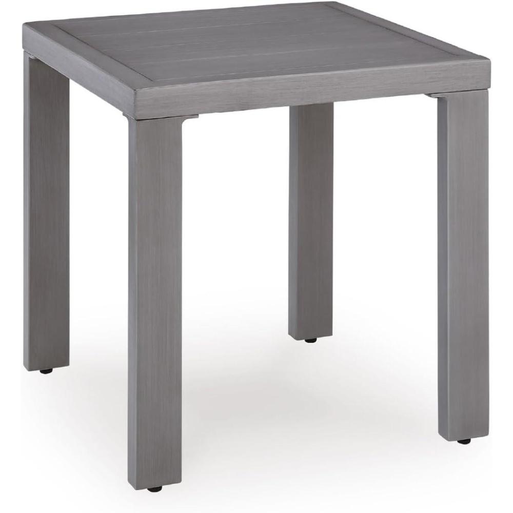 imageSignature Design by Ashley Dillon Beach Durable Outdoor Side Table AllWeather Aluminum Frame for LowMaintenance Patio Backyard or Poolside Living Gray