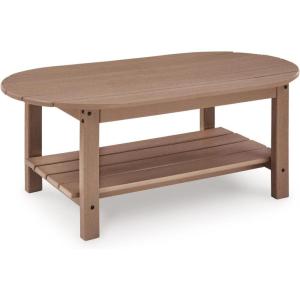 Signature Design by Ashley Cliffs Beach Outdoor Coffee Table with Weather-Resistant MEGA-TUFF HDPE Slatted Top, Patio and Poolside Seating Areas, 48″ W x 26.25″ D x 18″ H