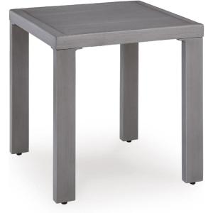 Signature Design by Ashley Dillon Beach Durable Outdoor Side Table, All-Weather Aluminum Frame for Low-Maintenance Patio, Backyard or Poolside Living, Gray
