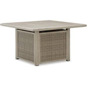 Signature Design by Ashley Haven Retreat Casual Weather Resistant Outdoor Fire Pit Table with 50,000 BTU Burner, Beige