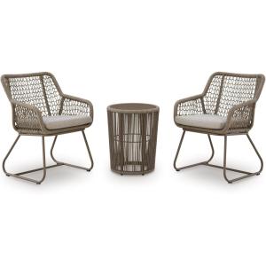 Signature Design by Ashley Monarch Heights Outdoor Table and Chairs Set, Contemporary Rope Patio Furniture with Cushions, Aluminum Frame for Outside Dining and Seating